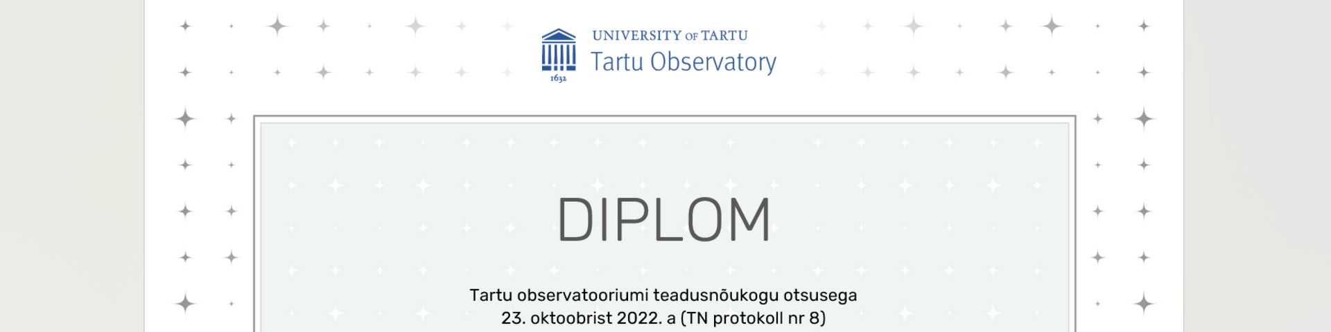 Tartu observatooriumi stipendium - Tartu Ulikool